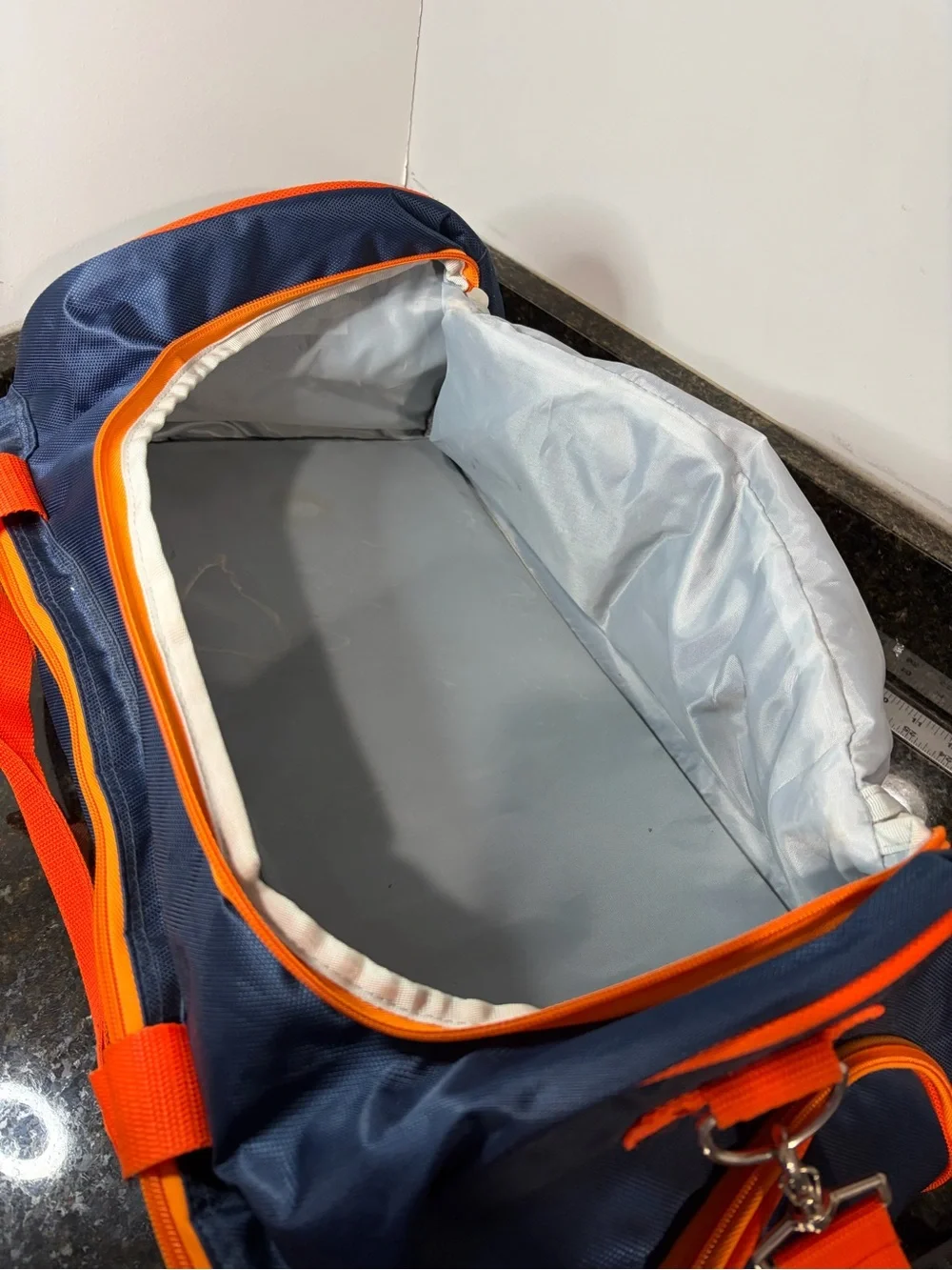 AUBURN UNIVERSITY LOGO Brand Navy and Orange Duffle Bag 22”x12”x10”